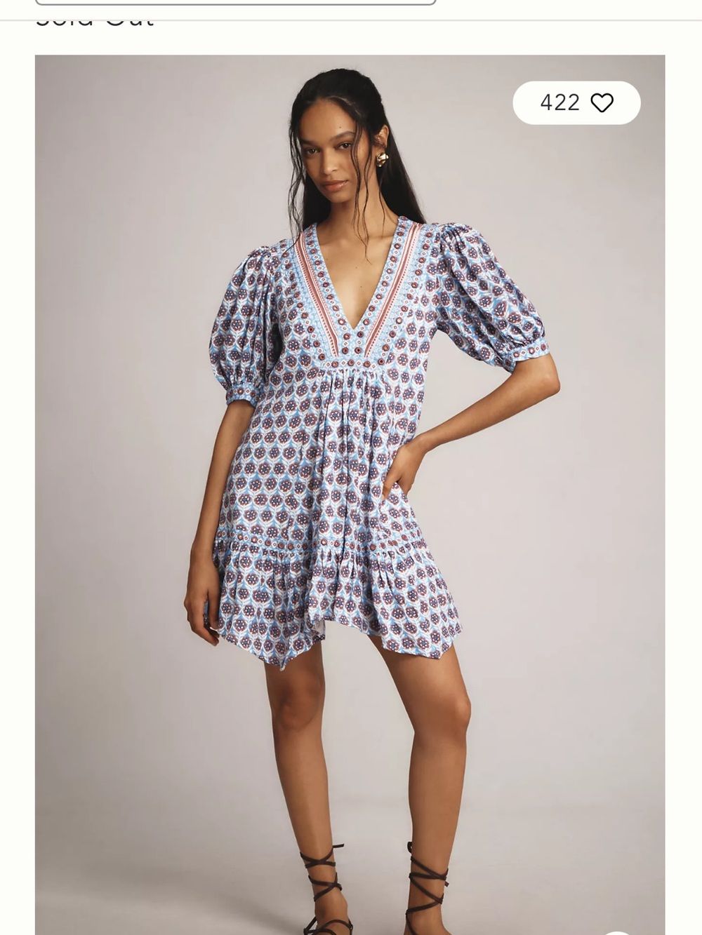 Maeve Boho Mini Dress Women’s Embroidered Anthropologie M - Picture 7 of 9